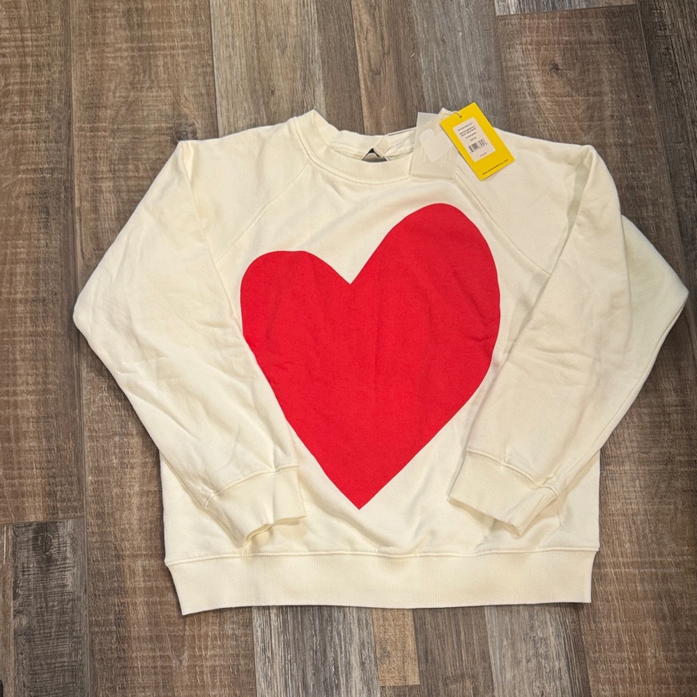 Kerri ROSENTHAL Benton Imperfect Heart Sweatshirt, Sz XS